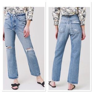 AGOLDE Women's 90s Mid Rise Loose Fit Straight Jeans Sz:27